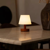 Teddy Chestnut Brown Wooden Rechargeable Table Lamp | Dimmable & Cordless with 3 Light Modes Tavellio