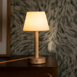 Zoë Light Brown Wooden Rechargeable Table Lamp | Dimmable, USB-C, 80-Hour Battery Tavellio