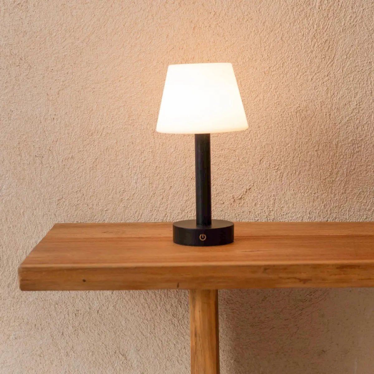 Zoë Black Wooden Rechargeable Table Lamp | Dimmable & Portable | 80-Hour Battery Life Tavellio