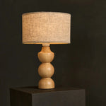 Oliver Wooden Lamp with Beige Shade | Elegant Geometric Design for Your Home Tavellio