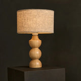 Oliver Wooden Lamp with Beige Shade | Elegant Geometric Design for Your Home Tavellio