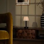 Zoë Black Wooden Rechargeable Table Lamp | Dimmable & Portable | 80-Hour Battery Life Tavellio
