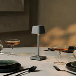 Sarphati Mini Mouse Grey Cordless Table Lamp Perfect for Hospitality Industry – Wireless Rechargeable via Charging Station, Dimmable Lamp & 3 Light Modes Tavellio