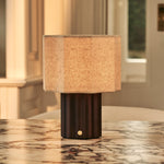 Eloïsa Dark Brown Rechargeable Table Lamp | Linen Blend, Modular & Dimmable