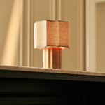 Eloïsa Light Brown Rechargeable Table Lamp | Linen Blend, Modular & Dimmable