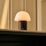 Etienne Dark Brown Rechargeable Table Lamp | Dimmable, Modular Lampshade & 3 Light Colors