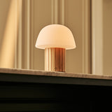 Etienne Light Brown Rechargeable Table Lamp | Dimmable, Modular Lampshade & 3 Light Colors