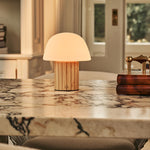 Etienne Light Brown Rechargeable Table Lamp | Dimmable, Modular Lampshade & 3 Light Colors