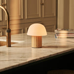 Etienne Light Brown Rechargeable Table Lamp | Dimmable, Modular Lampshade & 3 Light Colors