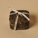 Fi Coasters Set Square Marble Emperador Dark