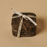 Fi Coasters Set Square Marble Emperador Dark