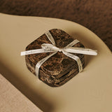 Fi Coasters Set Square Marble Emperador Dark