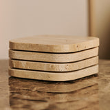 Fi Coasters Set Square Travertine Travertino Classico