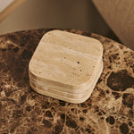 Fi Coasters Set Square Travertine Travertino Classico