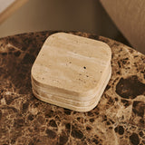 Fi Coasters Set Square Travertine Travertino Classico