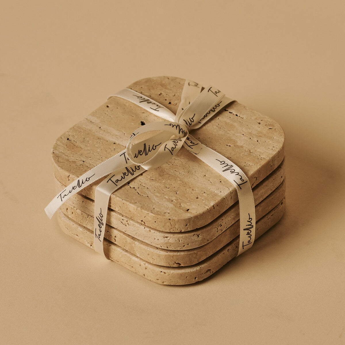 Fi Coasters Set Square Travertine Travertino Classico