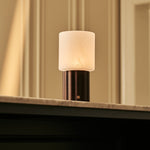 Frank Dark Brown Rechargeable Table Lamp | Cordless, 3 Light Colors, Dimmable
