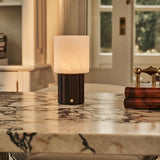 Frank Dark Brown Rechargeable Table Lamp | Cordless, 3 Light Colors, Dimmable