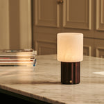Frank Dark Brown Rechargeable Table Lamp | Cordless, 3 Light Colors, Dimmable