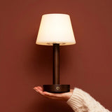 Zoë Dark Brown Wooden Rechargeable Table Lamp | Dimmable, USB-C, 80-Hour Battery Tavellio