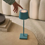 William Amsterdams Blue Rechargeable Iron Table Lamp – Dimmable, 120-Hour Battery, USB-C Tavellio