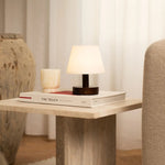 Teddy Dark Brown Wooden Rechargeable Table Lamp | Dimmable & Cordless with 80 Hours Battery Life Tavellio