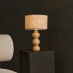 Oliver Wooden Lamp with Beige Shade | Elegant Geometric Design for Your Home Tavellio