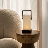 Harper Dark Brown Wooden Lamp – Cordless Rechargeable Table Lamp with Handle - Tavellio