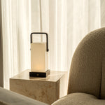 Harper Dark Brown Wooden Lamp – Cordless Rechargeable Table Lamp with Handle - Tavellio
