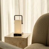Harper Dark Brown Wooden Lamp – Cordless Rechargeable Table Lamp with Handle - Tavellio