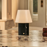 Hooch Black – Nero Marquina Marble Rechargeable Table Lamp | Versatile, 3 Light Modes & Modulair Lampshade