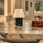 Hooch Black – Nero Marquina Marble Rechargeable Table Lamp | Versatile, 3 Light Modes & Modulair Lampshade