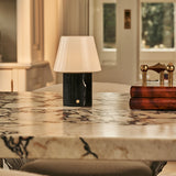 Hooch Black – Nero Marquina Marble Rechargeable Table Lamp | Versatile, 3 Light Modes & Modulair Lampshade