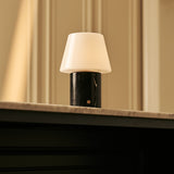 Hooch Black – Nero Marquina Marble Rechargeable Table Lamp | Versatile, 3 Light Modes & Modulair Lampshade