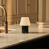 Hooch Black – Nero Marquina Marble Rechargeable Table Lamp | Versatile, 3 Light Modes & Modulair Lampshade