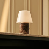 Hooch Brown – Emperador Dark Marble Rechargeable Table Lamp | Versatile, 3 Light Modes & Modular Lampshade