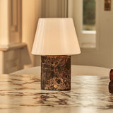 Hooch Brown – Emperador Dark Marble Rechargeable Table Lamp | Versatile, 3 Light Modes & Modular Lampshade