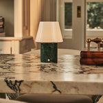 Hooch Green – Verde Alpi Marble Rechargeable Table Lamp | Versatile, 3 Light Modes & Modular Lampshade