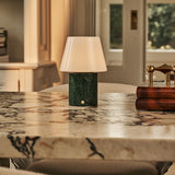 Hooch Green – Verde Alpi Marble Rechargeable Table Lamp | Versatile, 3 Light Modes & Modular Lampshade
