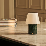 Hooch Green – Verde Alpi Marble Rechargeable Table Lamp | Versatile, 3 Light Modes & Modular Lampshade