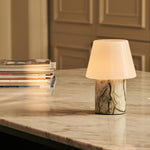 Hooch Green – Ice Green Marble Rechargeable Table Lamp | Versatile, 3 Light Modes & Modular Lampshade