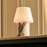 Hooch White – Lilac Marble Rechargeable Table Lamp | Versatile, 3 Light Modes & Modular Lampshade
