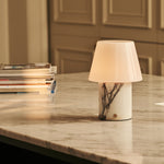 Hooch White – Lilac Marble Rechargeable Table Lamp | Versatile, 3 Light Modes & Modular Lampshade