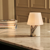 Hooch White – Lilac Marble Rechargeable Table Lamp | Versatile, 3 Light Modes & Modular Lampshade