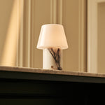Hooch White – Lilac Marble Rechargeable Table Lamp | Versatile, 3 Light Modes & Modular Lampshade