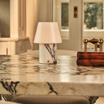 Hooch White – Lilac Marble Rechargeable Table Lamp | Versatile, 3 Light Modes & Modular Lampshade