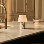 Hooch White – Lilac Marble Rechargeable Table Lamp | Versatile, 3 Light Modes & Modular Lampshade
