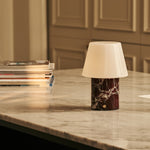 Hooch Red – Rosso Levanto Marble Rechargeable Table Lamp | Versatile, 3 Light Modes & Modular Lampshade
