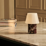 Hooch Red – Rosso Levanto Marble Rechargeable Table Lamp | Versatile, 3 Light Modes & Modular Lampshade