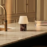 Hooch Red – Rosso Levanto Marble Rechargeable Table Lamp | Versatile, 3 Light Modes & Modular Lampshade